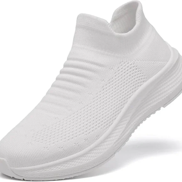 Womens Slip on Walking Shoes Comfort Lightweight Breathable Sock Shoe Non-Slip - Picture 2 of 5